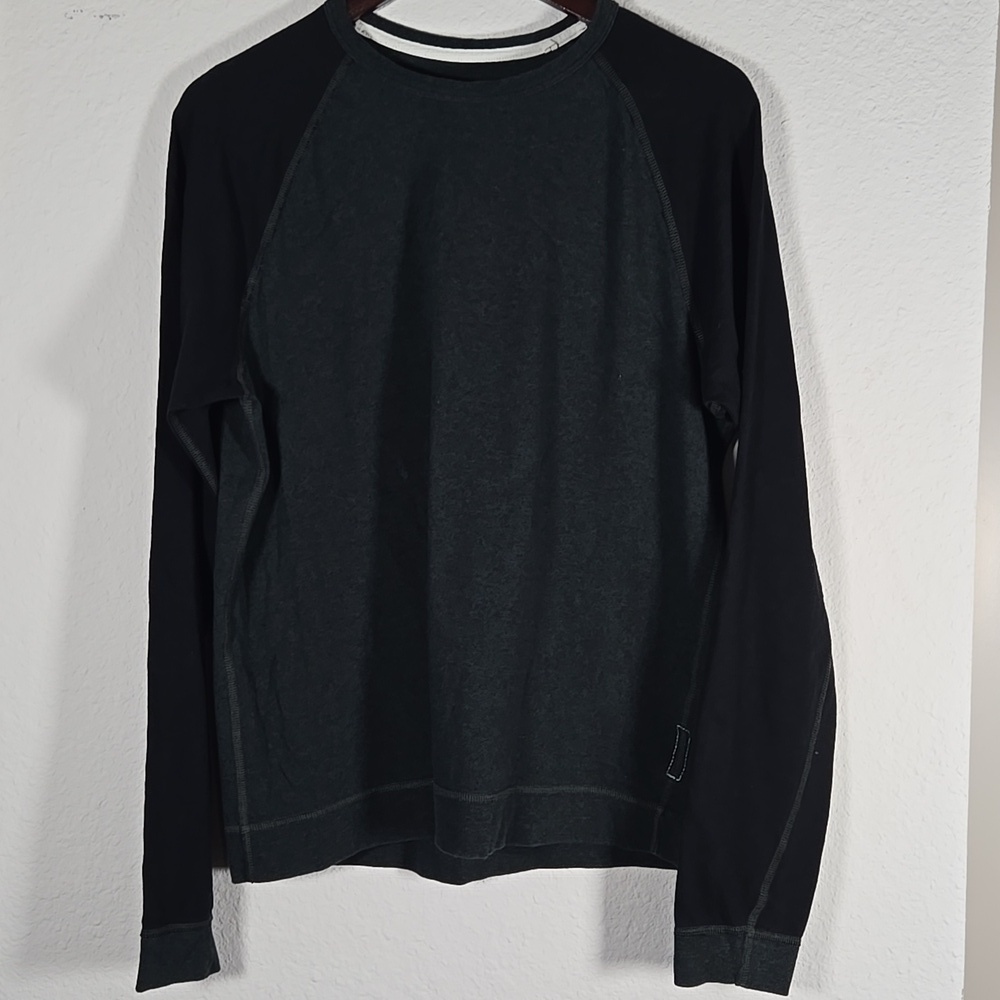Rag & Bone Standard Issue RaglanDark Green And Black Long Sleeve Men Top Size XL